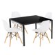 thumbnail image 1 of Comedor con Mesa en Vidrio Negro Moderna + 4 Sillas Eames blanco, 1 of 8