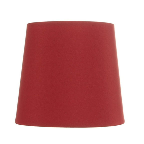 Red Silk Five Inch Clip on Chandelier Lampshade with Nickel Bulb Clip
