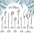 thumbnail image 2 of Mirdinner 25 Pcs Silverware Set with Serving Utensils for 4, Food Grade Stainless Steel Flatware Cutlery Set for Home and Restaurant, Mirror Polished & Dishwasher Safe, 2 of 6
