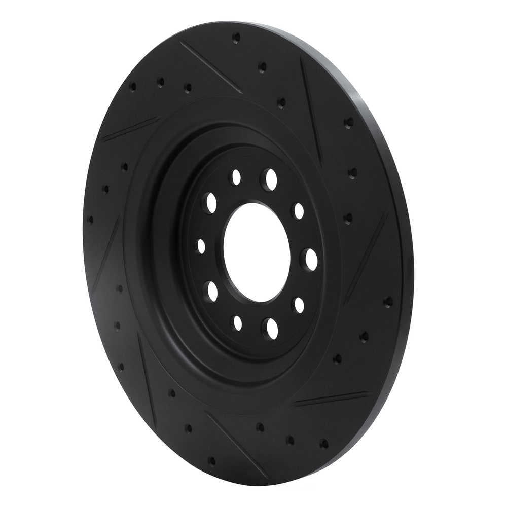 Dynamic Friction Company 633-42010L DFC Brake Rotor - Drilled And Slotted - Black