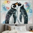 thumbnail image 2 of Orinice Penguins Kissing Hearts Tapestry Wall Hanging Unique Style Graphic Tapestries Home Wall Decor Art for Living Room Bedroom Apartment Farmhouse Dorm 50x40inch, 2 of 6