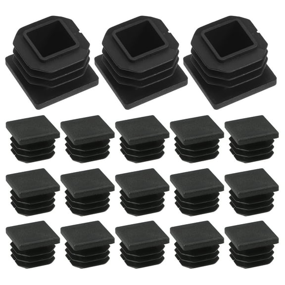 20pcs Tube Plugs Square Plastic Inserts Guardrail End Plugs Handrail Tube Inserts Plastic Post Caps For Stair Rail End Caps