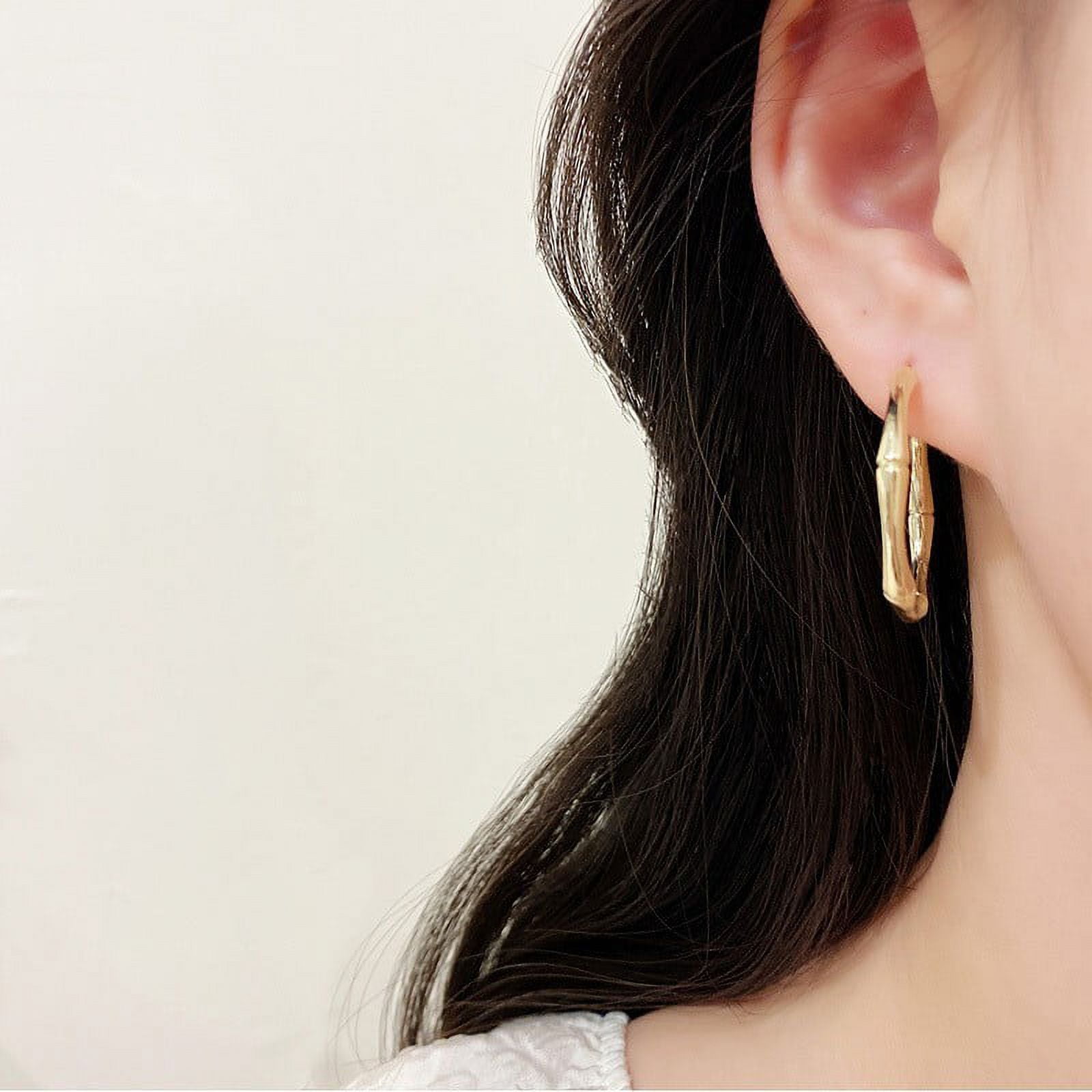 Chunky Gold Hoop Earrings Thick Gold Hoops Gold Hoop - Etsy Sweden