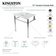 thumbnail image 5 of Kingston Brass KVBH31227W4B7 Templeton 31" Ceramic Console Sink with Brass Legs (8-Inch, 3-Hole), White/Brushed Brass, 5 of 6