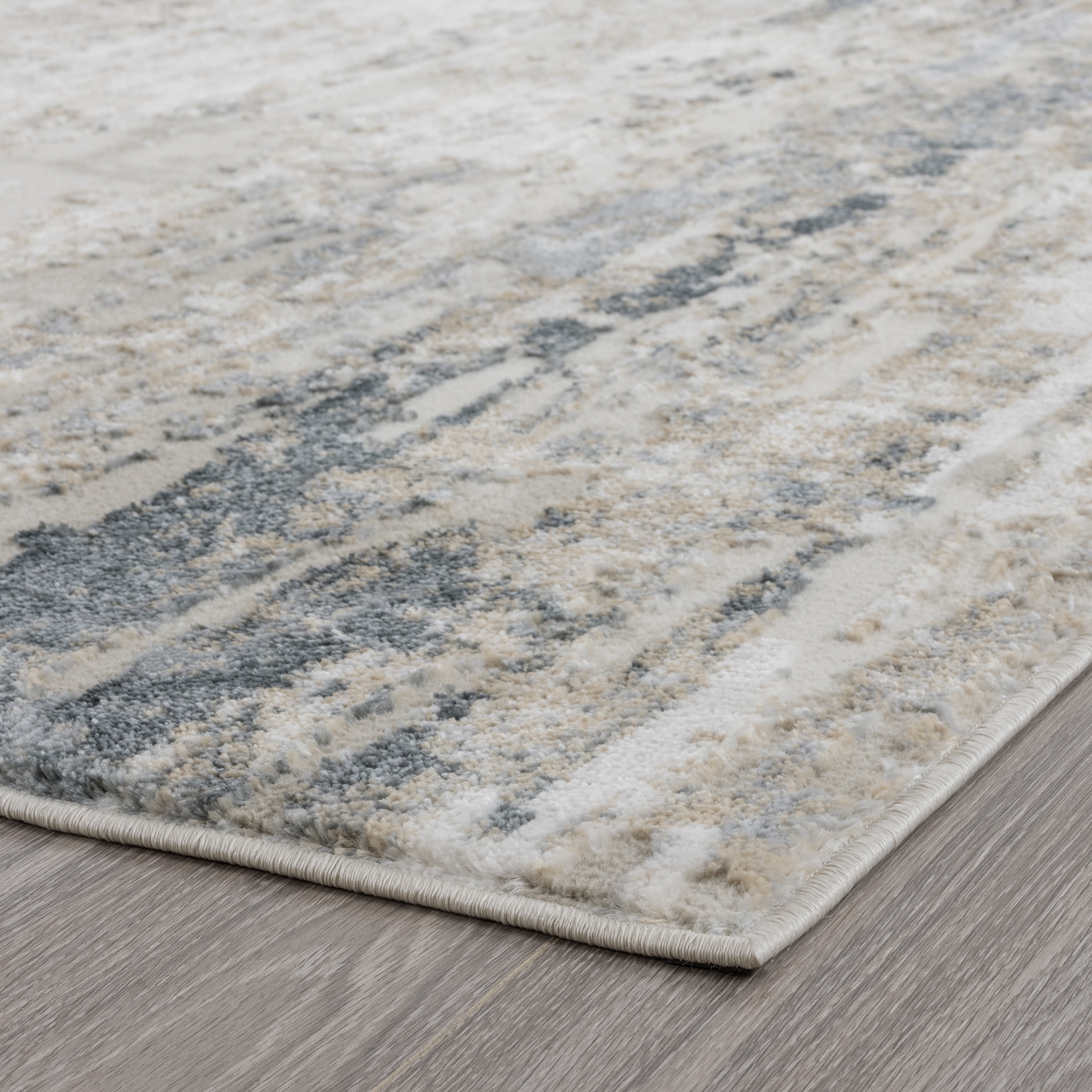 Contemporary 3x10 Area Rug (2'8'' x 9'10'') Abstract Beige Indoor Runner Easy to Clean
