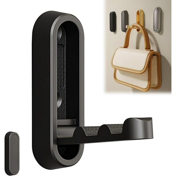 Folding Wall Hooks Heavy Duty Coat Hooks for Wall Invisible Bathroom Towel Hooks for Hanging Coat Towels Clothes Hat Bags Keys,Gold,Alloy