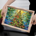 thumbnail image 4 of (TP002) Artesanías Con Pintura Diamantes Plato Cena Con Puntos Diamante Bandeja Comida Maciza Bandeja Decorativa para Sala Estar Navidad 30*20cm, 4 of 9