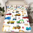 thumbnail image 2 of Manfei Tractor Machinery Truck Queen Sheet Sets, Construction Vehicle Flat Sheet, Teens Boys Girls Kids Queen Fitted Sheet, Ultra Soft Home Decor, 4pcs, 2 of 7