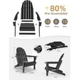 thumbnail image 2 of PetFurnishn Folding Adirondack Chair - Durable HDPE Poly Lumber All-Weather Resistant, Foldable Oversized Balcony Porch Patio Outdoor Chair for Lawn,Backyard, Deck, Garden,Camping -Black, 2 of 10