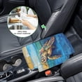 thumbnail image 5 of Renewold Sea Turtle Blue Wood Grain Auto Center Console Pad Soft Armrest Box Mat Protector Non-slip Middle Console Cover with Pockets Storage Bag Hand Rest Pillow Automobile Decor Accessories, 5 of 9