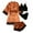 Orange, variant on BONIXOOM Womens Christmas Pajamas Christmas Pajamas For Family Sleepwear None Long Sleeve Sleepwear Sets Solid Watermelon Red M