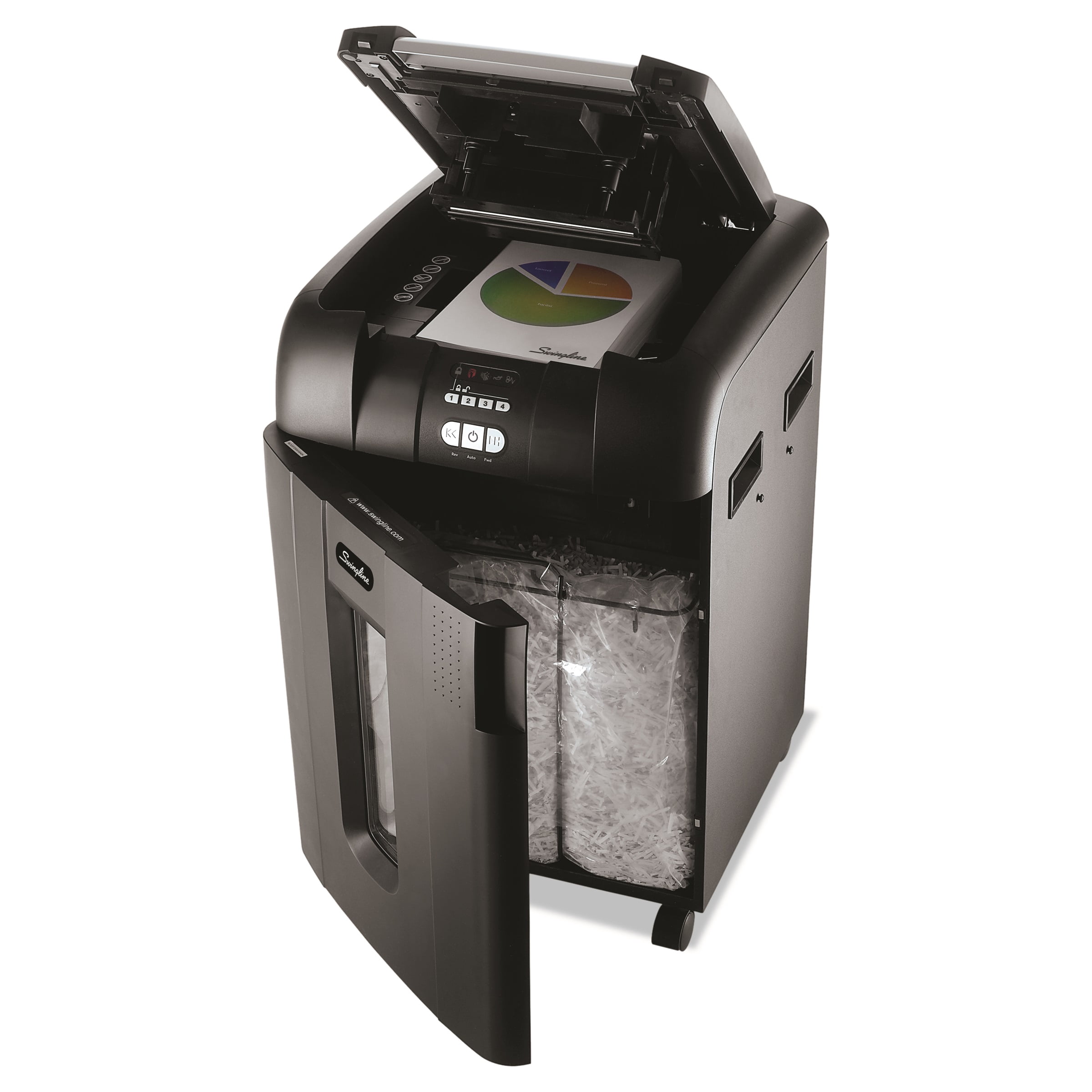 Swingline Stack-and-Shred 600M Auto Feed Micro-Cut Shredder, 600 Sheets