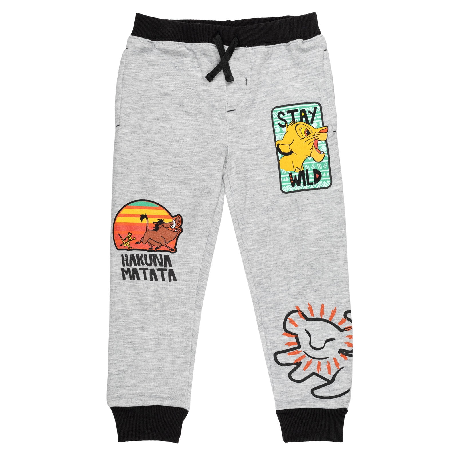 Disney Lion King Simba Timon Pumbaa Little Boys Fleece 2 Pack Pants Toddler to Big Kid