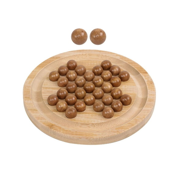 HILABEE Marble Solitaire Board Game Chess Marbles Game Board Brain Teaser Puzzles Living Diameter 180mm