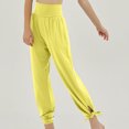 thumbnail image 2 of BiZtdJrK Yoga Pants for Women Loose Fit Wide Leg Pants High Waisted Workout Pants Solid Casual Jogger Trousers Buttery Soft Sweatpants Sales Today Yellow M, 2 of 9