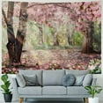 thumbnail image 4 of BCIIG  Pink Floral Tree Tapestry for Bedroom Romantic Fallen Flowers in Forest Wall Tapestry Spring Romantic Nature Scenery Wall Hanging Tapestries for Living Room College Dorm Wall Decor,, 4 of 6