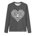 thumbnail image 3 of Dog Paw & Heart Print Shirts 2024 Women's Fashion Cute Sweatshirts Crew Neck Long Sleeve Blouses Lounge Tops for Fall Winter, 3 of 5