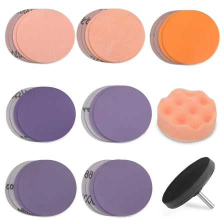 PLATINUMEDGE 30 Pcs Car Headlight Restoration Kit,3"Restorer Polish Pads and Sanding Discs for Drill