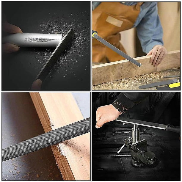 Utoolmart - Lima De Aguja De Acero Al Carbono, Juego De 10 Piezas, 3 Mm X 140 Mm, Mango De Plástico, Para Piedra De Vidrio De Metal Con Lijado
