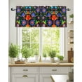 thumbnail image 2 of Colorful Mexican Floral Valances for Windows Bird Rustic Assorted Flower Valance Rod Pocket Light Filtering Short Window Treatments Curtains for Kitchen Bathroom Living Room Bedroom, 42 x 18 Inch, 2 of 7