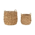 thumbnail image 5 of Kate and Laurel Livia Modern Two-Piece Woven Basket Set, 16 x 16 and 13 x 13, Natural Water Hyacinth, Transitional Natural Wicker Baskets for Use as Woven Planters or Living Room Blanket Baskets, 5 of 9