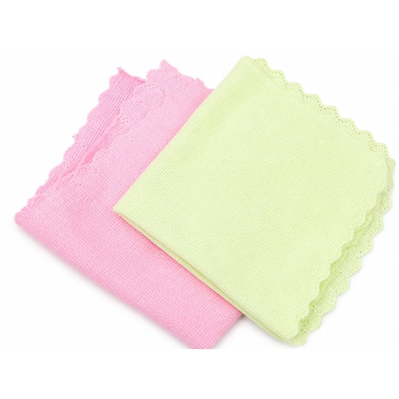 Soft Cotton Hand Towels Pack of 2 – Absorbent Reusable Washcloths for Bathroom, Kitchen & Face, Quick Dry, Machine Washable, 10 x 10 Inch (Pink & Lemon Yellow)