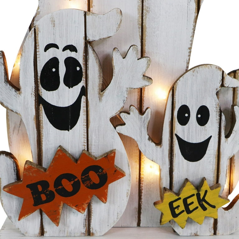 Boo Light up popular Ghost Wooden Sign