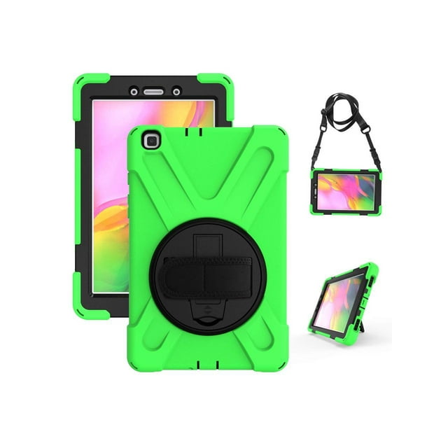 Galaxy Tab A 8.0 2019 Case Model SM-T290 SM-T295 Heavy Duty Shockproof Protective Case Cover with 360 Rotating Kickstand Hand Strap Shoulder Strap for Samsung Galaxy Tab A 8.0 2019 Without S Pen