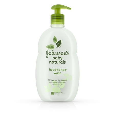 Johnson's Natural Head-To-Toe Baby Wash For Newborn Skin, 18 Fl. Oz.