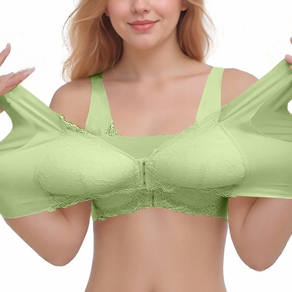 Plus Size Bras for Women Wireless Bra Extra-Elastic Bra Front Closure Bra Wide Shoulder Straps Sports Bras, XL