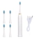 thumbnail image 1 of Cepillo de dientes eléctrico IPX7 impermeable, 6 modos, recargable, automático, con 4 cabezales, color blanco, 1 of 14
