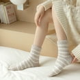 thumbnail image 3 of Yuzhih Wool Striped Socks for Women Casual Comfy Soft Sleeping Socks Fuzzy Warm per Socks Mid Tube Crew Socks, 3 of 5