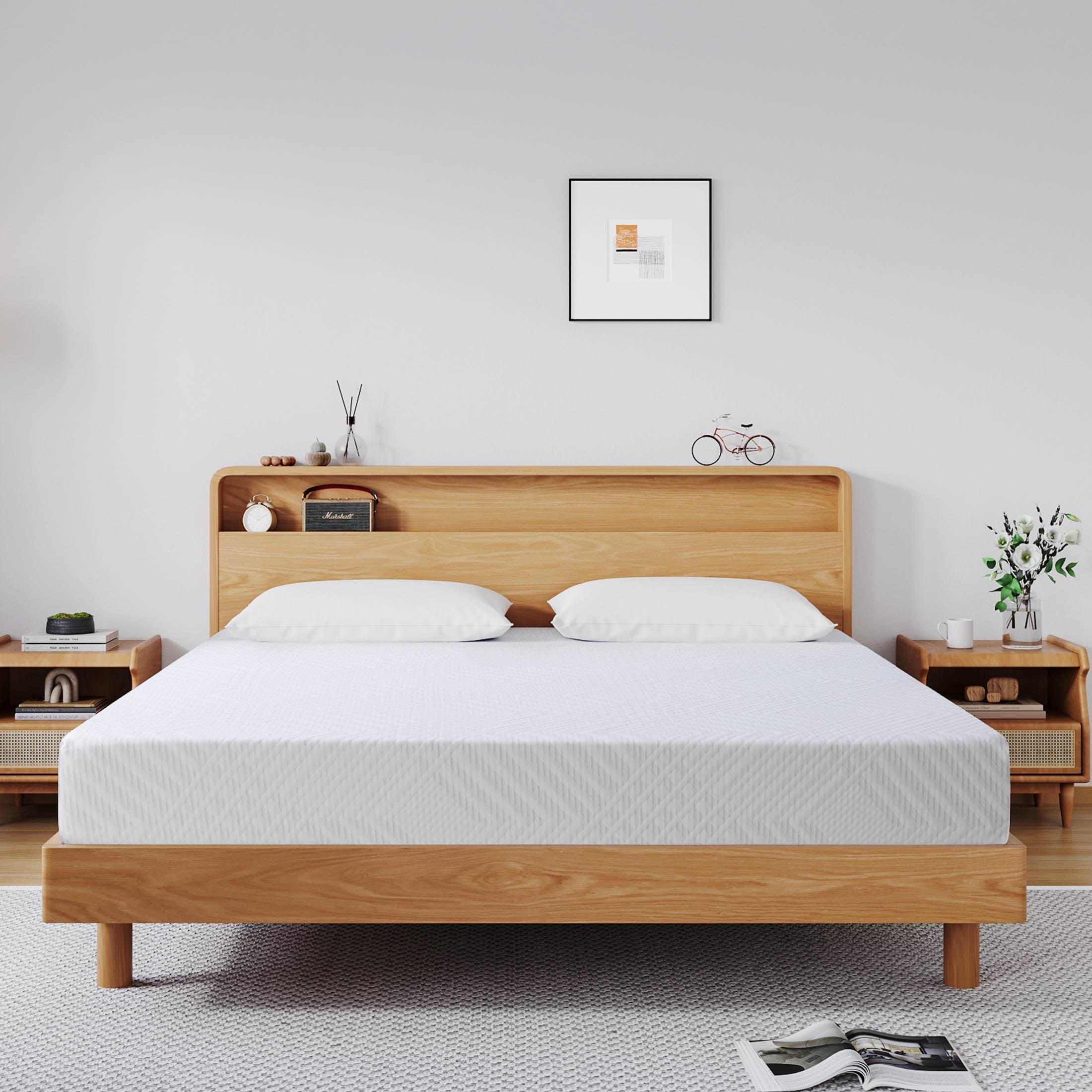 MLILY Ego 8 inch Twin Size Memory Foam Mattress, Bed in a Box, White