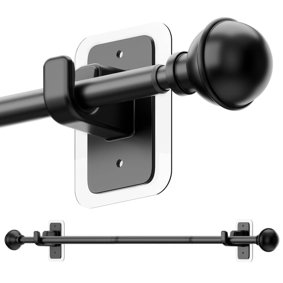 upsimples Tringles à Rideaux Sans Perçage pour Fenêtre 48 à 84 Pouces, Tringle à Draperie de 5/8 Pouce de Diamètre Conviviale pour Locataires avec Supports Adhésifs Sans Perçage, Annonce