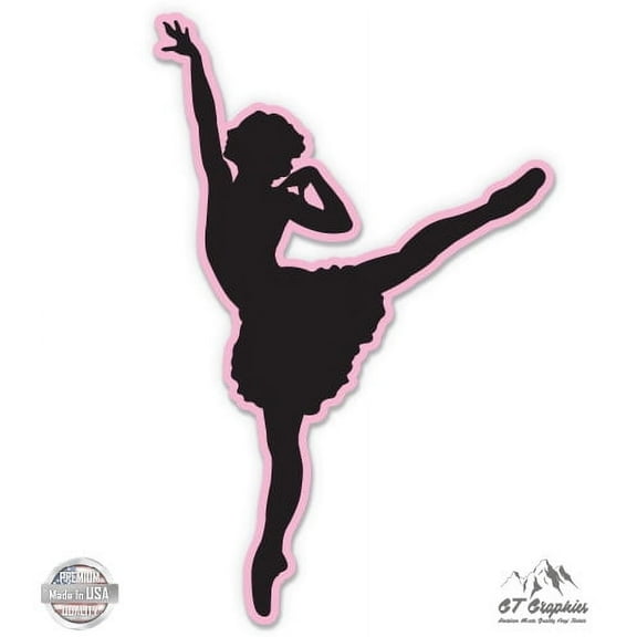 Ballerina Dancer Beautiful - 3" Vinyl Sticker - For Car Laptop I-Pad Phone Helmet Hard Hat - Waterproof Decal