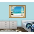 thumbnail image 2 of VWAQ Beach Scene Window Wall Decal Nature Scenery Wall Art Bedroom Sticker Mural - NW13 (24"H X 30"W), 2 of 3