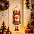 thumbnail image 4 of Amzcrzy Decoración navideña,Árbol de Navidad,Luces navideñas Letrero navideño colgante para puerta, decoración de 43 x 16 pulgadas, adorno de pared con personaje caprichoso para puerta principal, por, 4 of 6