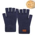 thumbnail image 2 of Women Gloves Winter Thermal Half Finger Knitted Warm Touchscreen Texting Mittens for and Cold Weather Hand, 2 of 4