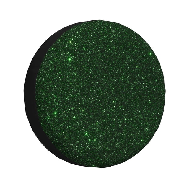 Fotbe Emerald Green Sparkling Funda de Llanta de Repuesto con Estampado, Engrosada, Ajuste Universal para Jeep, Remolque, RV, SUV, Camión-17 inch