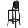 thumbnail image 3 of 2xhome Set of 2 Modern Contemporary Dining Barstools 30" Seat Height Plastic Armless Stools with Legrest, Black, 3 of 12