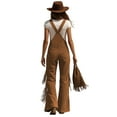 thumbnail image 2 of Women's Fringe Wide-Leg Overalls Jumpsuit with Adjustable Straps and Pockets, 2 of 5