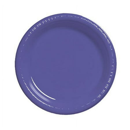 Party Central Solid Disposable Round Party Luncheon Plates - 7" - Purple - Club Pack of 240