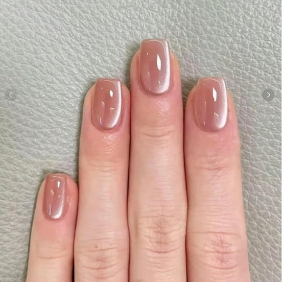 Press on Nails Short Square Petite Fake Nails Pink Full Cover Magnetic Nails Press on Glossy Glue on Nails False Nails Acrylic Nails Artificial Nails for Women Girls 24Pcs Nails14 24 Fl Oz (Pack