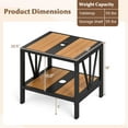 thumbnail image 3 of Gymax 2 Pcs Table d'Appoint d'Extérieur à 2 Niveaux Table de Bout pour Café avec Trou pour Parasol de 1,57 Pieds' Tablette de Rangement, 3 of 10