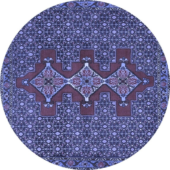 Ahgly Company Indoor Round Persian Blue Traditional Area Rugs, 4' Round