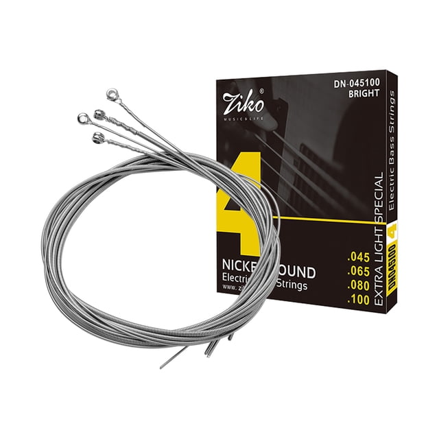 Cadena Guitarra eléctrica Cuerdas para bajo Hexágono Aleación Alambre Nickel Wound Brillante Resistente a la corrosión Juego de 4 cuerdas (.045-.100) Extra Light Special Tomshoo Cadena