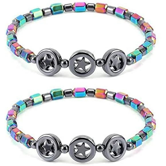 2Pcs Magnetic Hematite Anklet, Natural Magnetic Stone Anklet for Women Hematite Magnetic Anklet Bracelet for Men Women