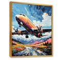 thumbnail image 2 of Designart "Skyward-Bound Plane In Pop Art I" Plane Floater Framed Canvas Wall Art, 2 of 5