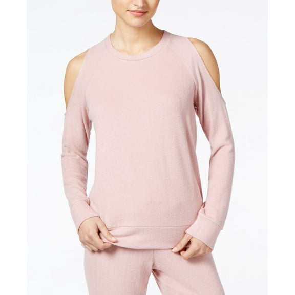 Hippie Rose Juniors Cold Shoulder Cozy Sweatshirt Soft Pink XS