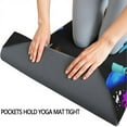 thumbnail image 3 of Black Blue Yellow Butterfly Pattern Hot Yoga Mat Towel Non Slip for Hot Yoga - Quick-Drying Yoga Mat Cover with 4 Corner Pockets with Travel Bag - Hot Yoga Towel Non Slip 74"x26", 3 of 6